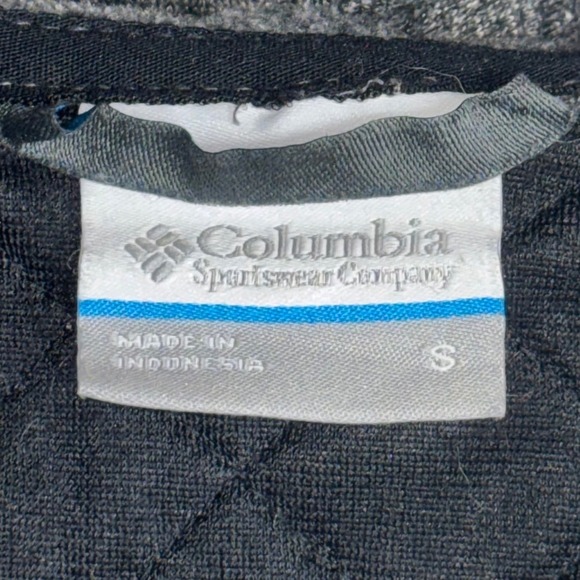 Columbia Women's Gray Heathered Fleece Hoodie Jacket Full Zip Quilted Size Small - Picture 5 of 5